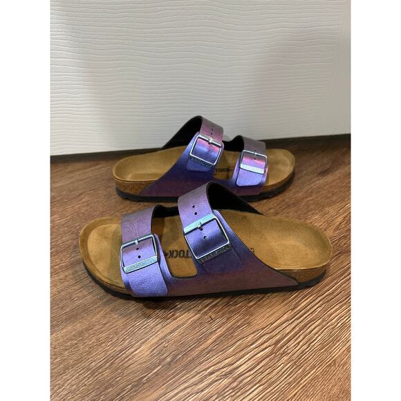 Birkenstock Slide Sandals Shimmery Iridescent Purple Birko-Flor® EUR 39 - Picture 5 of 7